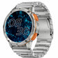 AK59 Smart Watch HD AMLOED Screen w/ health monitoring - Silver Steel Strap_0