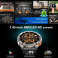 AK59 Smart Watch HD AMLOED Screen w/ health monitoring - Silver Steel Strap_1